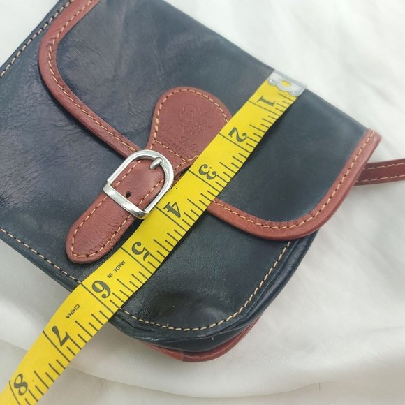 Vera Pelle Womens Black Genuine Leather Inner Pockets Crossbody Handbag - Picture 11 of 14